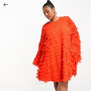 ASOS Edition Curve Petal Batwing Mini Dress
